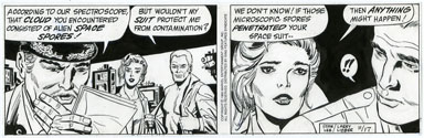 LARRY LIEBER -SPIDER-MAN DAILY ORIG ART 11-17-90 SPORES
