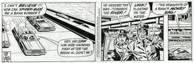 LARRY LIEBER -SPIDER-MAN DAILY ORIG ART 11-26-90 ROBBER
