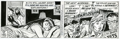 LARRY LIEBER -SPIDER-MAN DAILY ORIG ART 11-27-90 MARY JANE