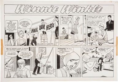 MAX VAN BIBBER - WINNIE WINKLE SUNDAY ORIG ART 7-21-68