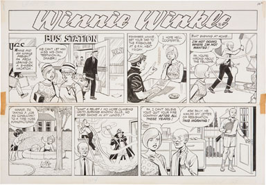 MAX VAN BIBBER - WINNIE WINKLE SUNDAY ORIG ART 7-28-68