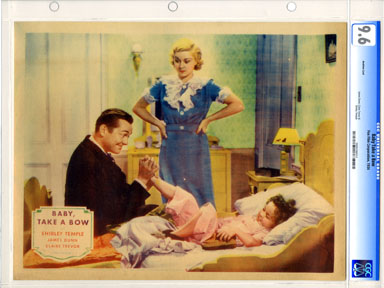 BABY TAKE A BOW (1934) CGC GRADED LOBBY CARD - BEDTIME