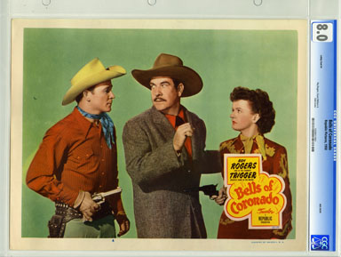 BELLS OF CORONADO 1950 CGC GRADED LOBBY CARD #4 ROY ROGERS