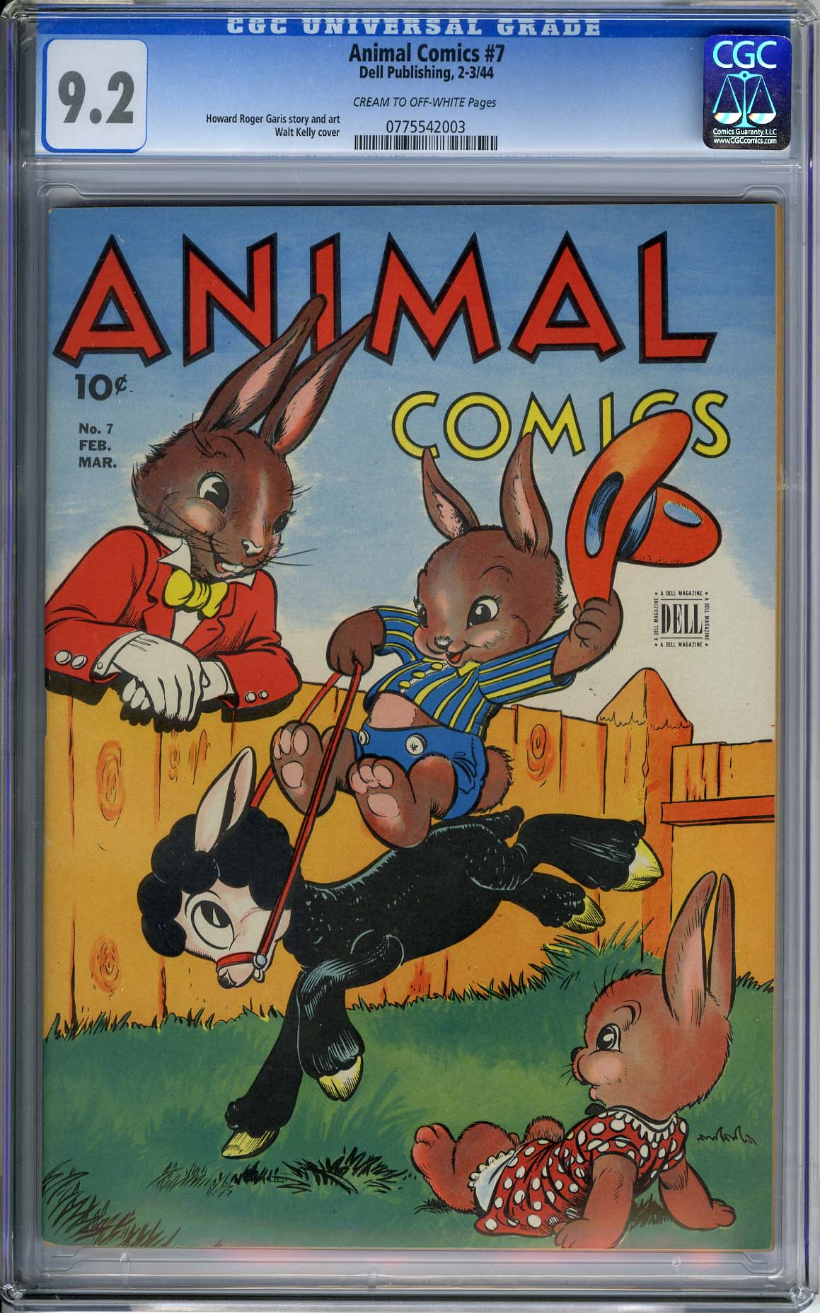 ANIMAL COMICS #7 (1944) CGC NM- 9.2  COW Pgs WALT KELLY