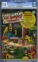 STAR SPANGLED COMICS #18 (1943) CGC VF- 7.5 OWW Pages