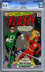 FLASH #168 (1967) CGC NM 9.4 OW Pgs GREEN LANTERN appr