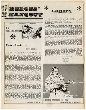 HEROES' HANGOUT #7 (1967) FANZINE Al Williamson