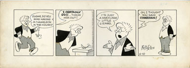 BILL YATES -PROF PHUMBLE DAILY ORIG ART 04-10-61 LIZARD