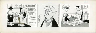 BILL YATES -PROF PHUMBLE DAILY ORIG ART 06-22-61 TIRED!