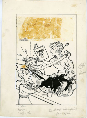 BLONDIE COMICS #56 COVER ORIGINAL ART (1953) FIRST AID