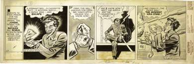 BOB KANE - BATMAN DAILY ORIGINAL ART 3-27-44 THE JOKER