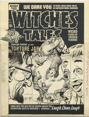 LEE ELIAS - WITCHES TALES #13 Orig cvr art TORTURE JAR!