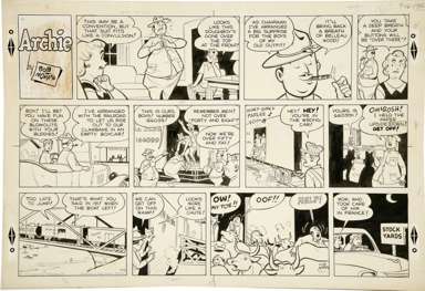 BOB MONTANA - ARCHIE SUNDAY ORIG ART 9-16-56 DOUGHBOY