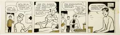 BOB MONTANA -ARCHIE DAILY ORIG ART 3-25-71 SCHOOL NURSE