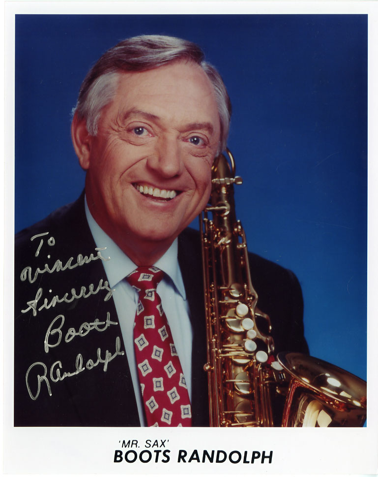 BOOTS RANDOLPH AUTOGRAPH on PORTRAIT PHOTO NASHVILLE