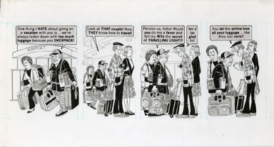 DAVE BERG - MAD #231 LIGHTER SIDE/TRAVELING ORIG ART