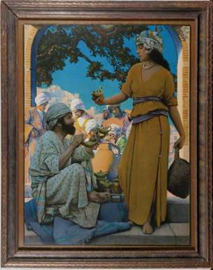 MAXFIELD PARRISH - "THE LAMP SELLER of BAGDAD" - 1922