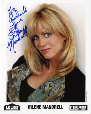 IRLENE MANDRELL (MANDRELL SISTERS) AUTOGRAPH on PHOTO