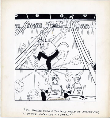 JEFF KEATE -TIME OUT PANEL ORIG ART 1-29 BOWLING STRIKE