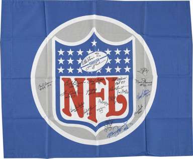 MIAMI DOLPHINS SIGNED NFL FLAG - DON SHULA LARRY CSONKA
