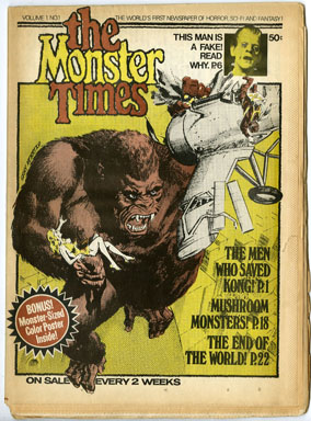 MONSTER TIMES #1 FANZINE 1972 KING KONG Wrightson CENTERFOLD
