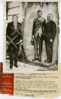 NEWS PHOTO: CHARLES LINDBERGH AND MARSHAL FOCH 1927
