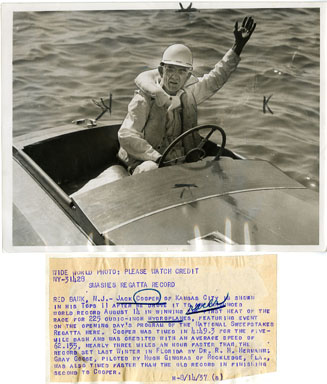 NEWS PHOTO: MAN SETS HYDROPANE WORLD RECORD (1937)