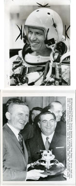 NEWS PHOTOS: ASTRONAUT FRANK BORMAN (2 PHOTOS) LEM 1965