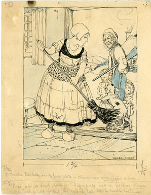 RHODA CHASE - RIP VAN WINKLE ILLUSTRATION ORIGINAL ART circa 1920