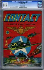 CONTACT COMICS #11 (1946) CGC VF+8.5 OW CLASSIC LB COLE