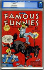 FAMOUS FUNNIES #91 (1942) CGC VF- 7.5 COW Pages
