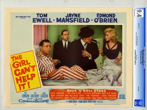 THE GIRL CAN'T HELP IT -1956 CGC LOBBY CARD #3 NM 9.4