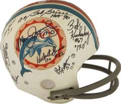 1972 DOLPHINS TEAM SIGNED HELMET - JAKE SCOTT DON SHULA