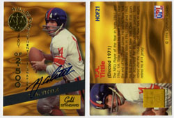 Y.A. TITTLE - SIGNED HALL OF FAME TRADING CARD 804/2500