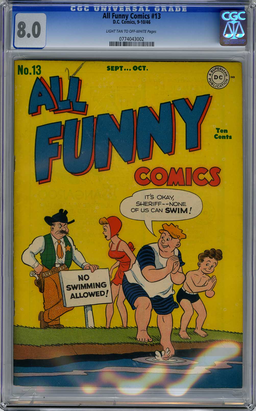 ALL FUNNY COMICS #13 (1946) CGC VF 8.0 Highest Graded