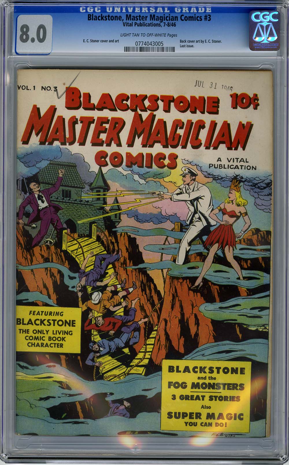 BLACKSTONE, MASTER MAGICIAN COMICS #3 CGC VF 8.0