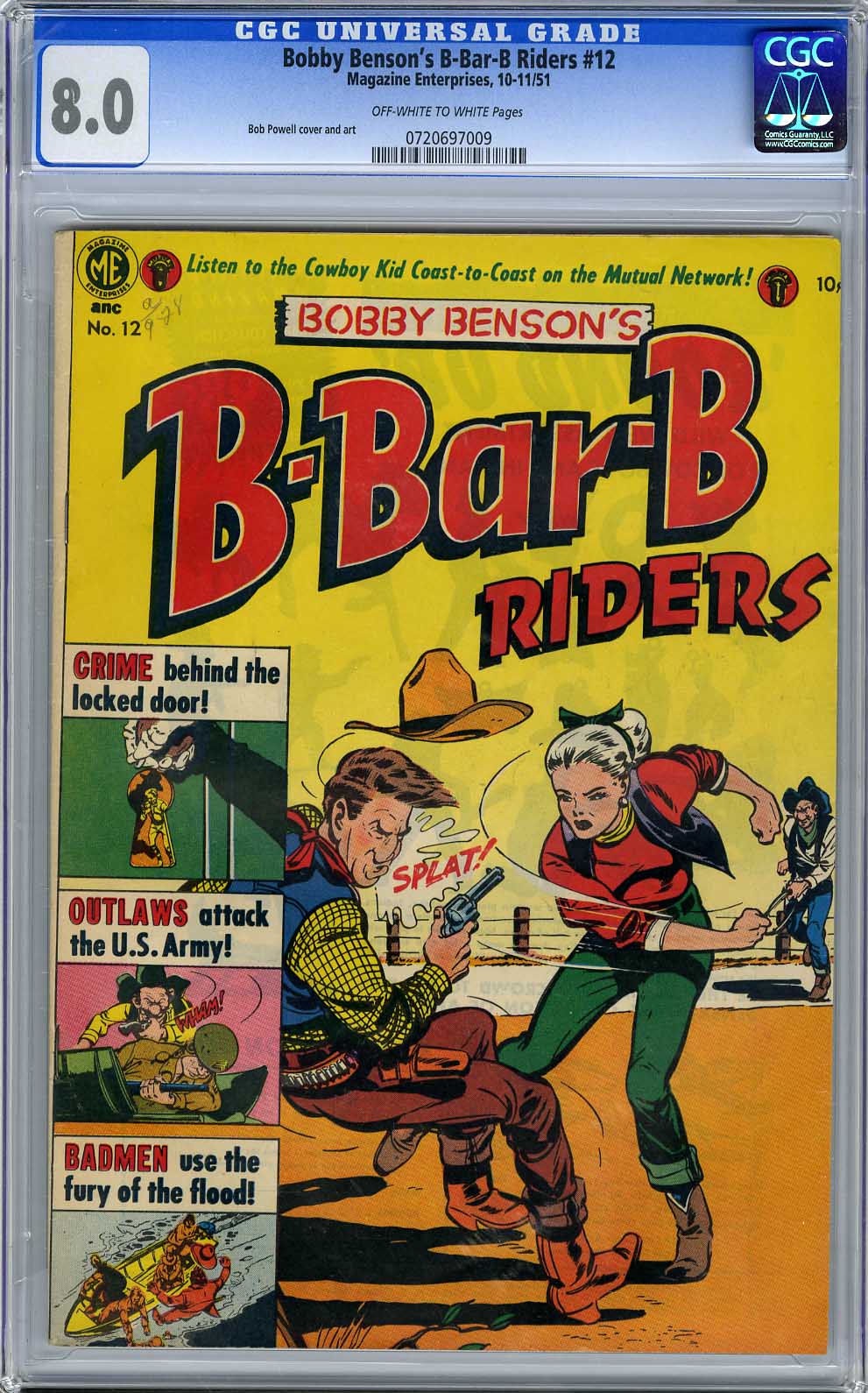 BOBBY BENSON'S B-BAR-B RIDERS #12 CGC VF 8.0 OWW Pages