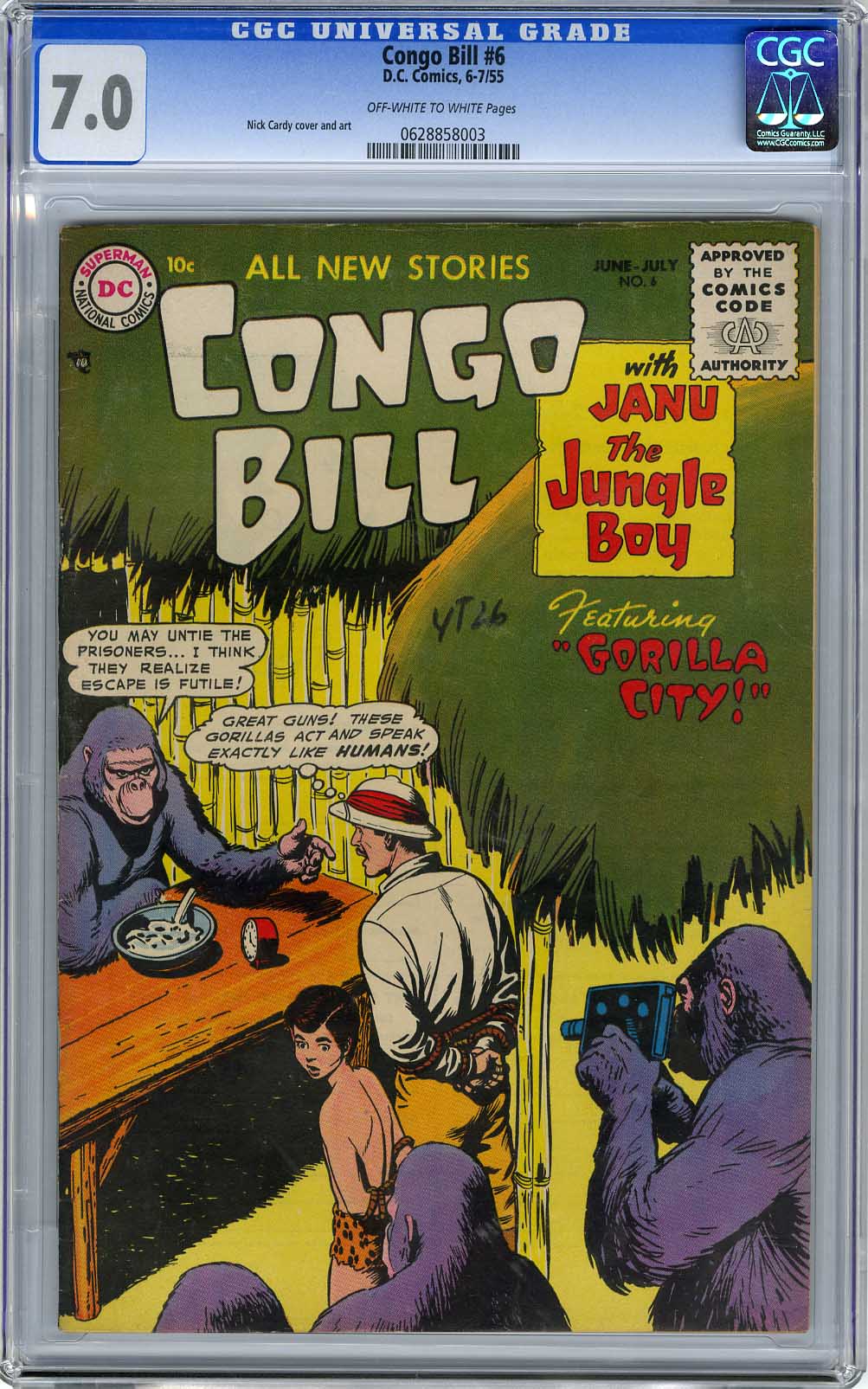 CONGO BILL #6 (1955) CGC FN/VF 7.0 OWW Pages - SCARCE