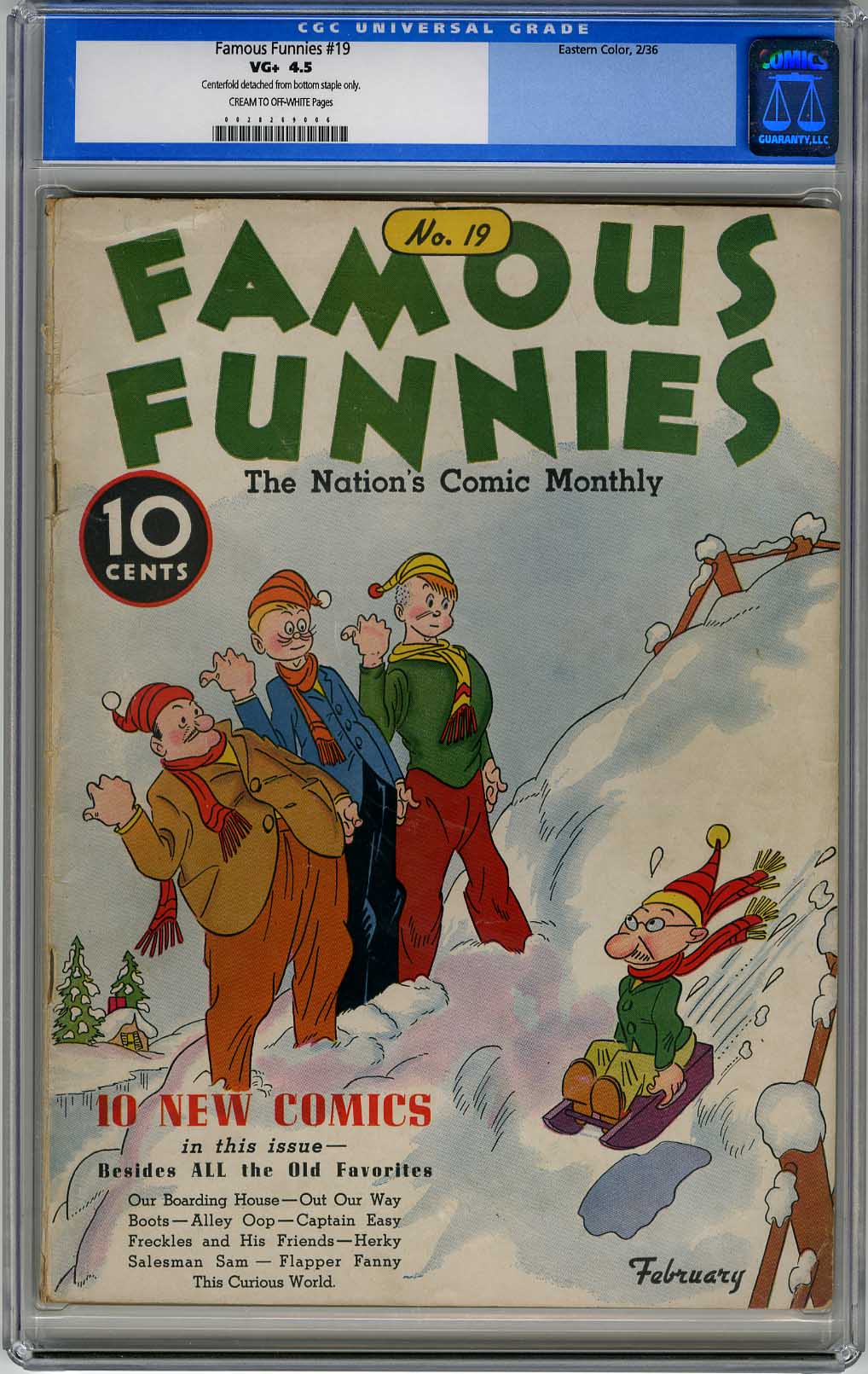 FAMOUS FUNNIES #19 (1936) CGC VG+ 4.5 COW Pages