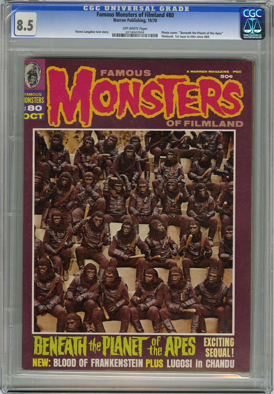 FAMOUS MONSTERS OF FILMLAND #80  CGC VF+ 8.5 OW Pages