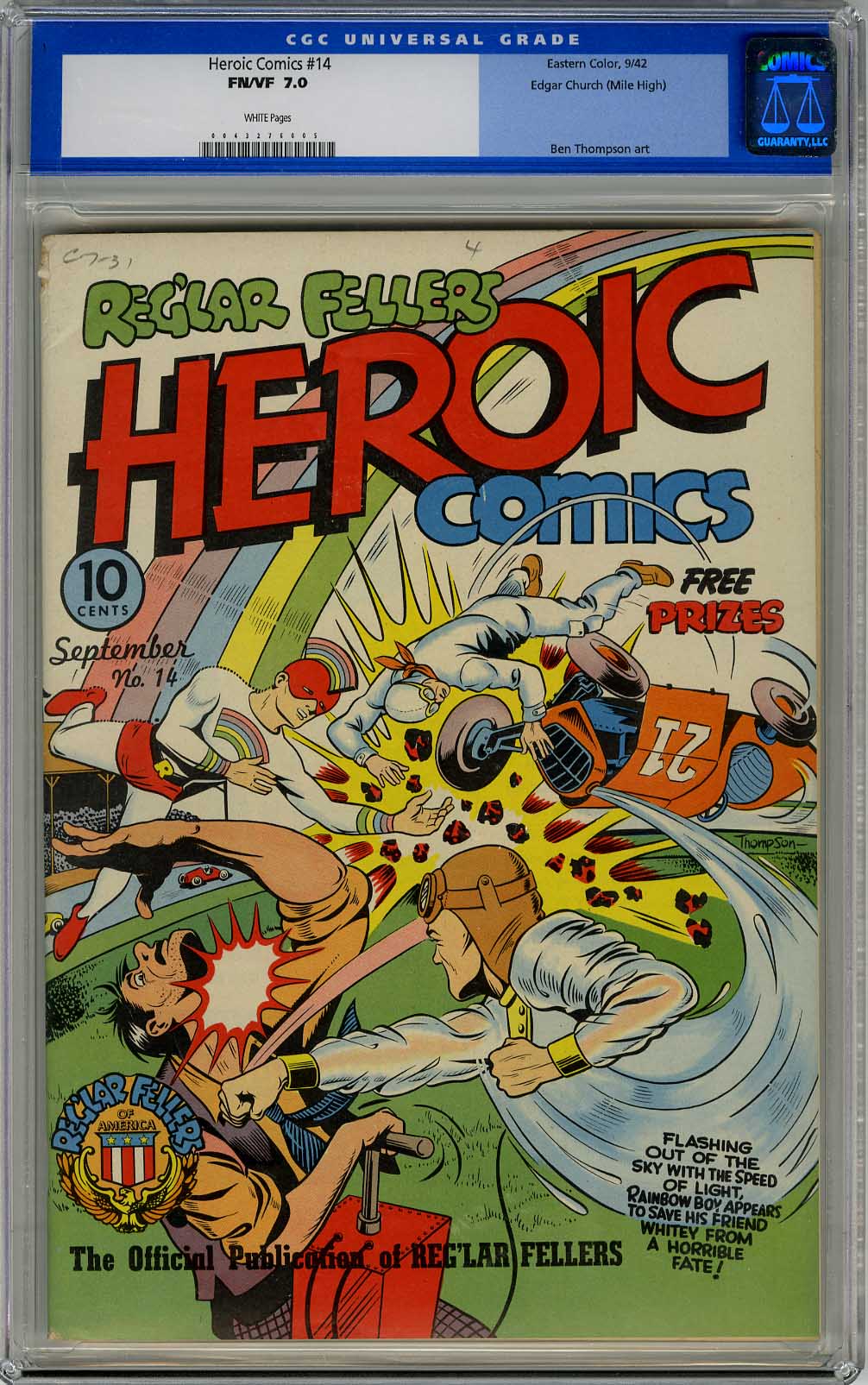 HEROIC COMICS #14 CGC FN/VF 7.0 WHT Pgs  MILE HIGH Copy