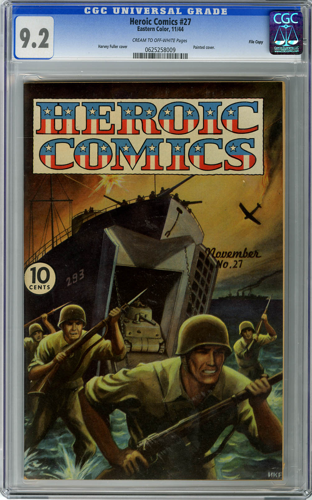 HEROIC COMICS #27 (1944) CGC NM-  9.2 COW Pgs FILE COPY