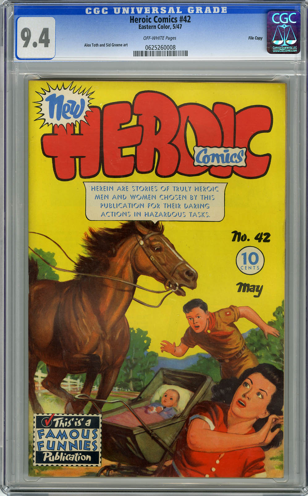 HEROIC COMICS #42 (1947) CGC NM 9.4 COW Pgs FILE COPY
