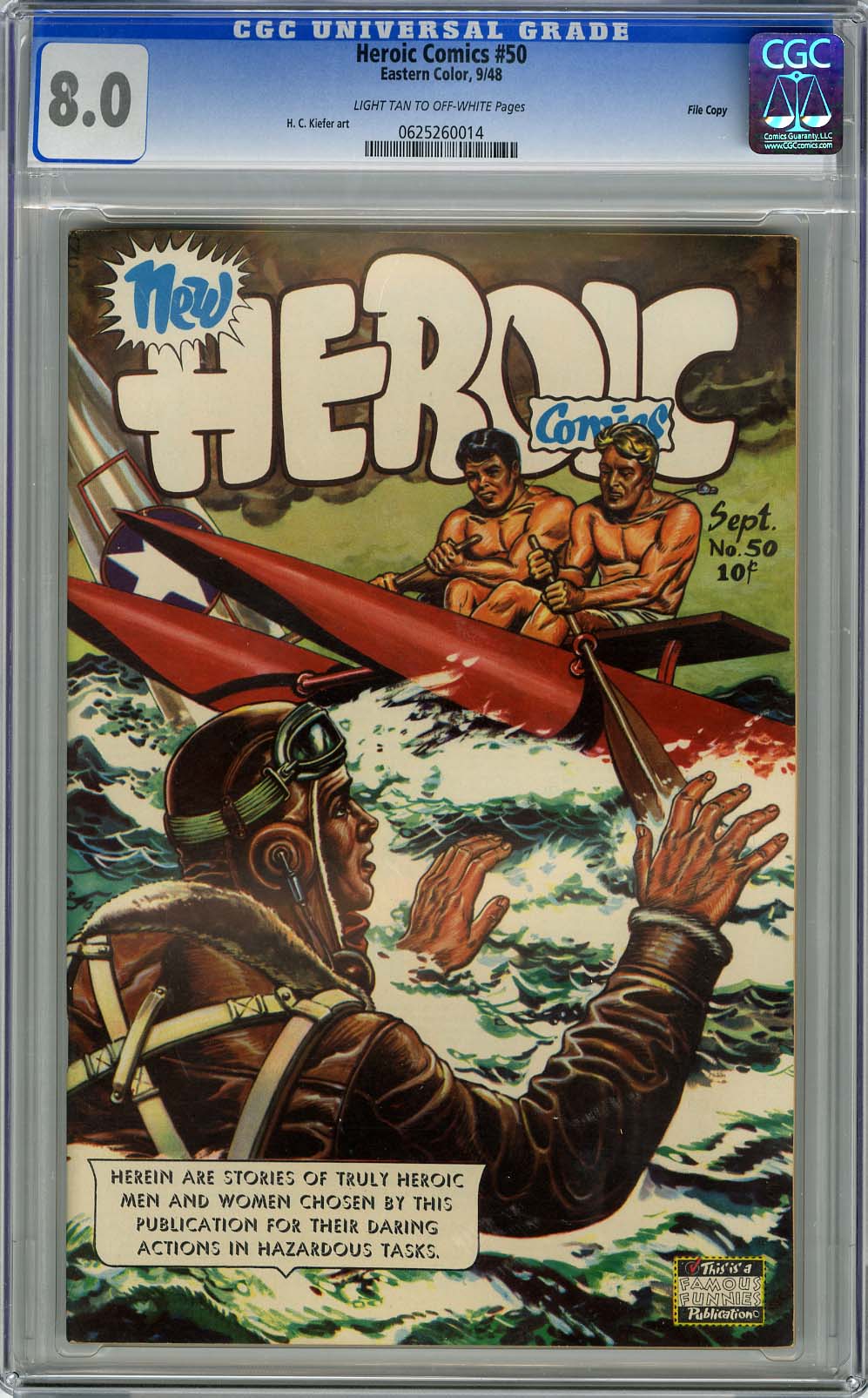 HEROIC COMICS #50 (1948) CGC VF 8.0 FILE COPY HC KIEFER