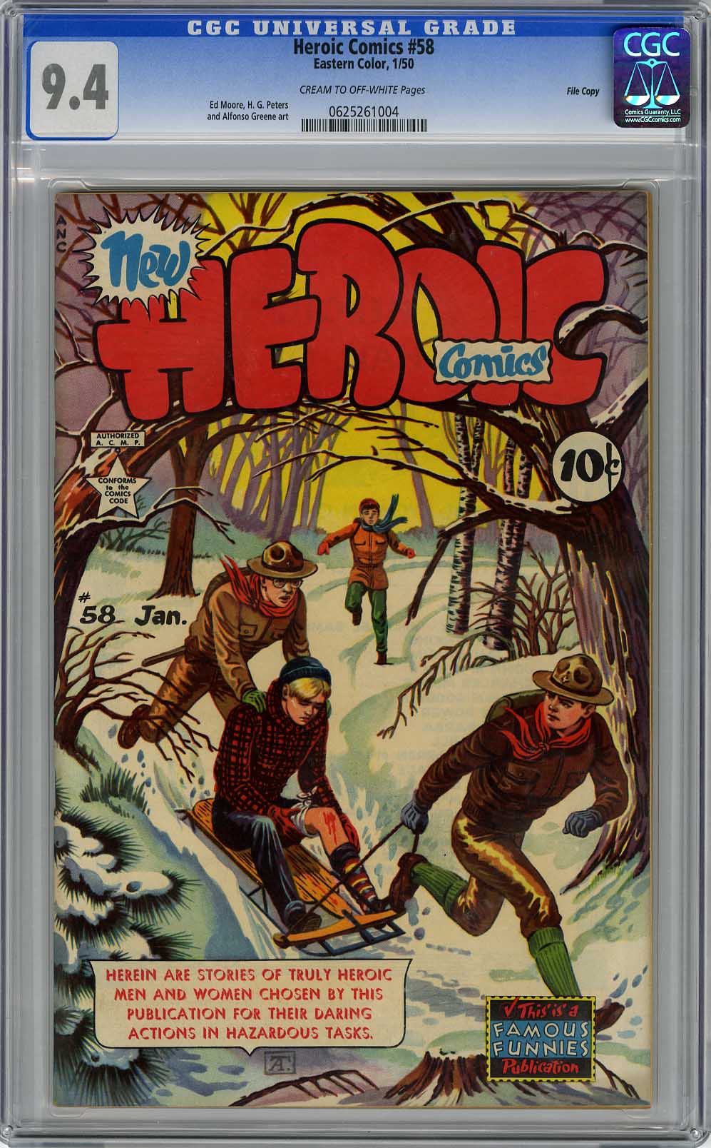 HEROIC COMICS #58 (1950) CGC NM 9.4 COW Pages FILE COPY