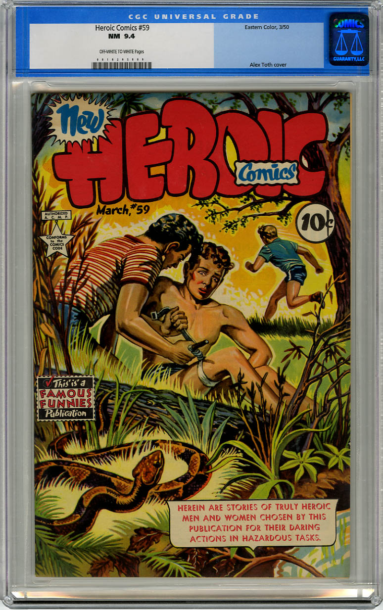 HEROIC COMICS #59 (1950) CGC NM 9.4 OW Pages FILE COPY