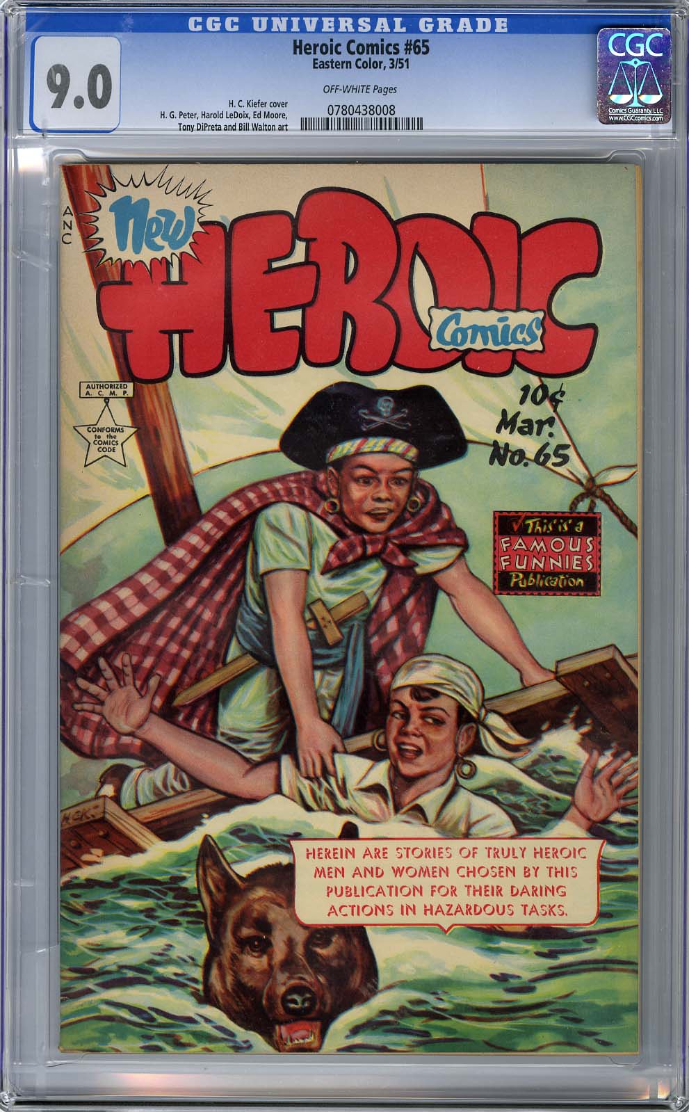 HEROIC COMICS #65 (1951) CGC VF/NM 9.0 OFF-WHITE Pages