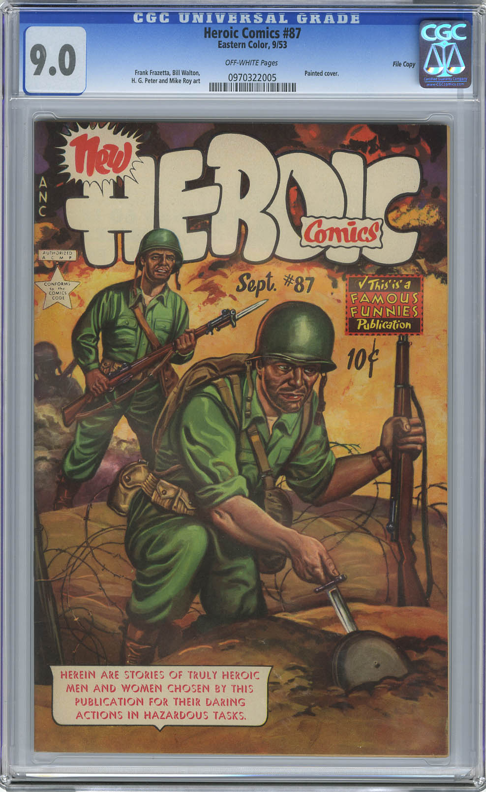 HEROIC COMICS #87 (1953) CGC VF/NM 9.0 OW Pgs FILE COPY