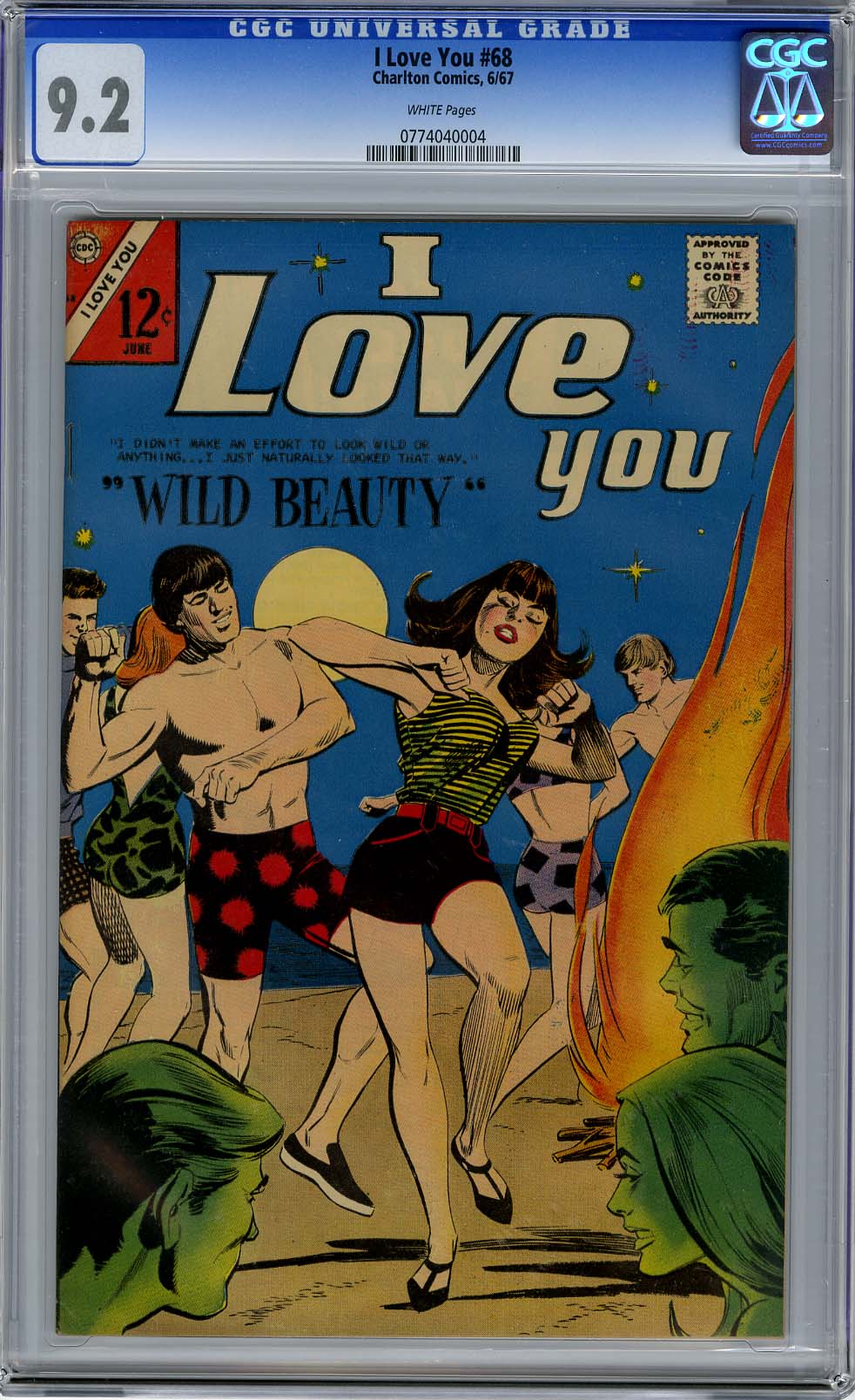I LOVE YOU #68 (1967) CGC NM- 9.2 WHITE Pages