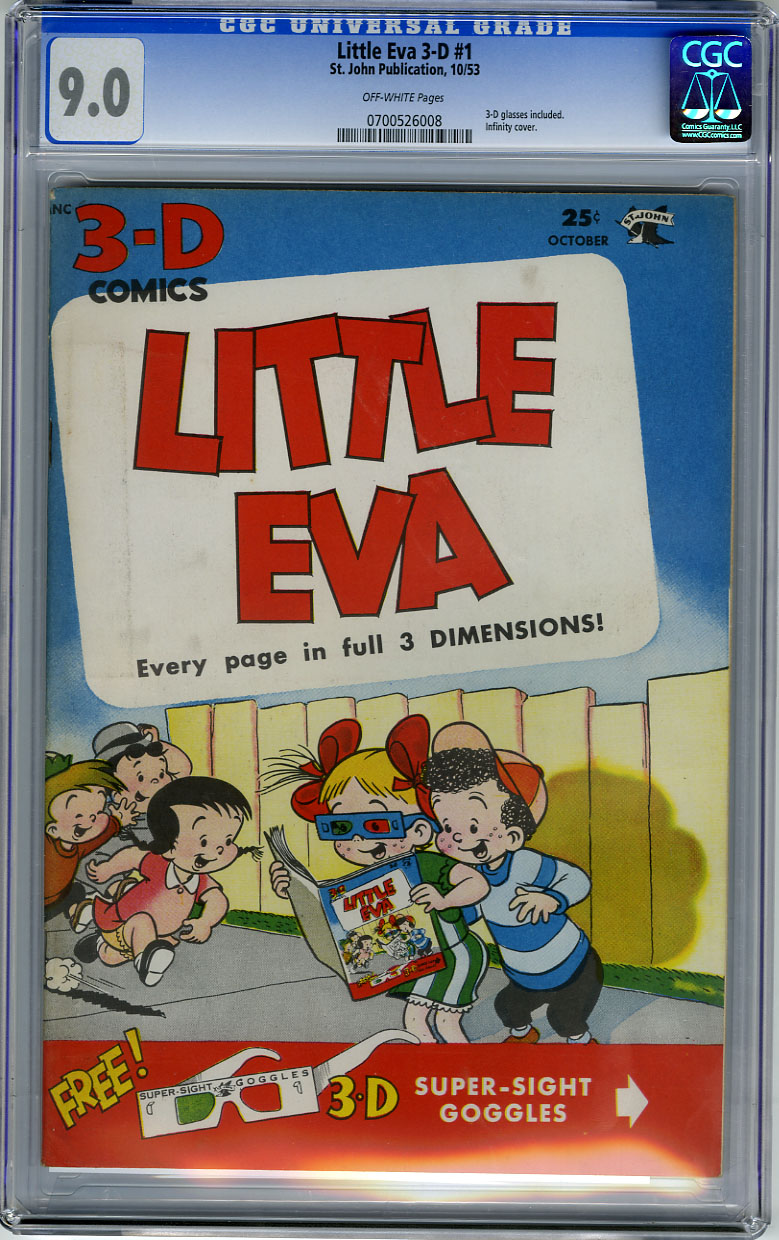 LITTLE EVA 3-D #1 (1953) CGC VF/NM 9.0  OFF-WHITE Pages